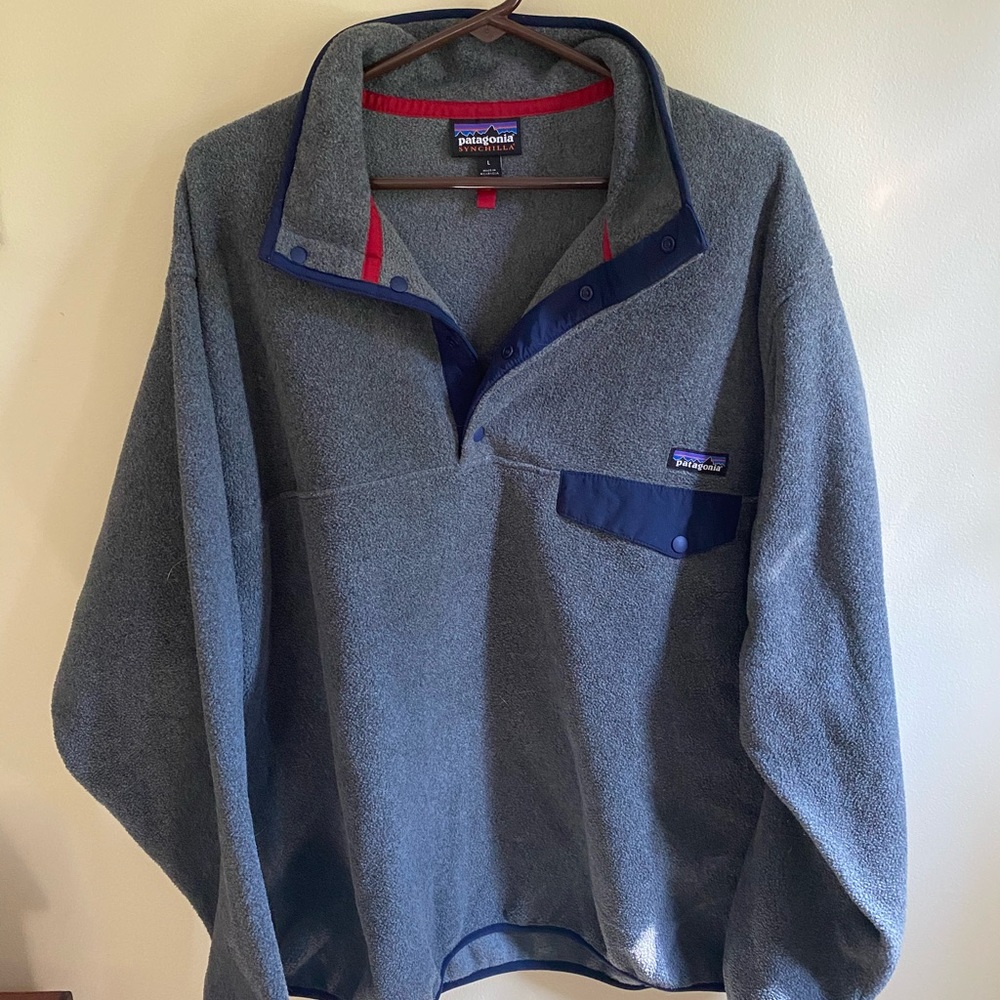 Men’s Patagonia Pullover (Grey and Blue)